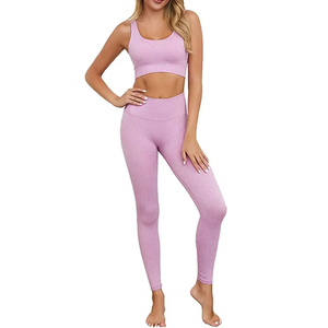 Hot Sale High Waist Running Sport Gym Wear Women 2 Piece Active Wear Fitness Yoga Wear Suits Leggings Bra For Women - Product Image 2