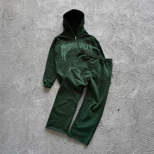 ชุดวอร์มวินเทจปักลายสำหรับผู้ชายชุดวอร์มแนวสตรีทผ้ามีฮู้ดและเสื้อฮู้ดชุดวอร์มซักกรดซีดแสงแดด - Product Image 5