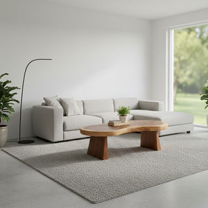 Table basse moderne en bois de Suar massif naturel de qualité supérieure, avec des tranches de bois à grain unique, pour salon, hôtel, appartement, meubles - Product Image 6