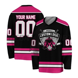 Ensemble d'uniformes de hockey sur glace respirants 100 % polyester, qualité supérieure, vente en gros d'usine, conception personnalisée, évacuation de l'humidité - Product Image 1