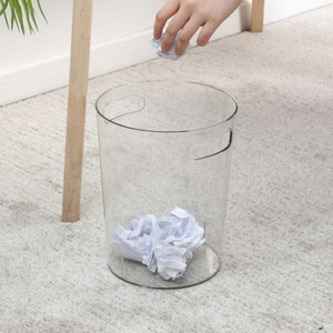 Large Capacity Transparent Plastic <strong>Trash</strong> Can for Household Use for Living Room Kitchen Bedroom Office-Storage Wastebasket - Product Image 5