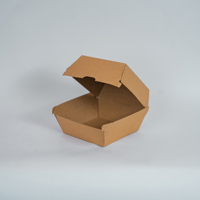 Boîte alimentaire en papier ondulé robuste Emballage à emporter biodégradable Conteneur de hamburger jetable pour restaurants et cafés
