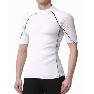 Camiseta de gimnasio de gran tamaño personalizada para hombre, poliéster, secado rápido, absorción de humedad, entrenamiento, Fitness, culturismo, compresión - Product Image 3