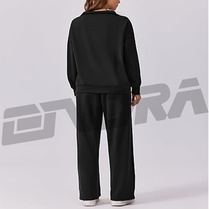 Conjunto Deportivo Negro Moderno para Mujer, con Tela Suave, Diseño Ajustado, Ideal para Gimnasio, Viajes, Ropa de Calle, Cómodo y Elegante, para Toda Temporada - Product Image 3