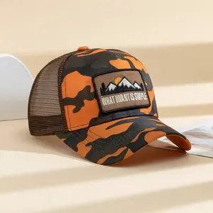 Stil Herbst Mode flache Krempe benutzer definierte Trucker Hüte Mesh New Baseball Hut Sport und Hut mit Pin aus Vietnam ausgestattet