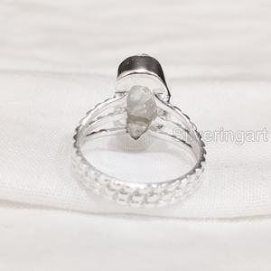 เครื่องประดับหินดิบแหวนสำหรับผู้หญิงแหวนพลอยมูนสโตนสีรุ้งธรรมชาติพลอยวงแหวนสำหรับ925แหวนเงินสเตอร์ลิง - Product Image 5