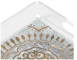 Plateau de service carré en acrylique transparent Design de médecine fait à la main Parfait pour une utilisation élégante sur la table dans la cuisine, la salle à manger et le salon - Product Image 5