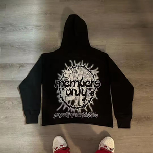 Sudadera con capucha térmica de alta calidad para hombre, impresión personalizada, transpirable, dobladillo crudo, estilo callejero para invierno, sudaderas Premium - Product Image 2