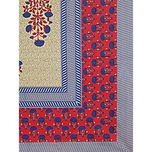 Ensemble de draps en coton 240 TC à fleurs rouges, taille super king, avec 2 taies d'oreiller, édredon, draps-housses, trio (SHKV1082) - Product Image 5