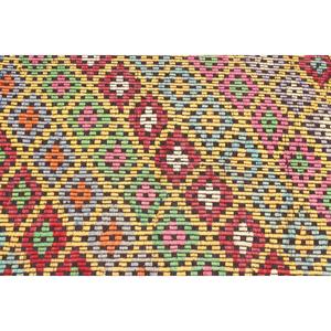 Tapis 3x3,8 pieds, tapis Kilim vintage, tapis persan turc en laine rouge - Product Image 5