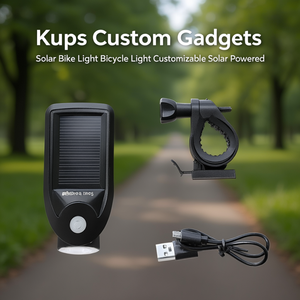 Kups Custom Gadgets Solar Bike <b>Light</b> <b>Bicycle</b> <b>Light</b> Customizable Solar Powered - Product Image 3