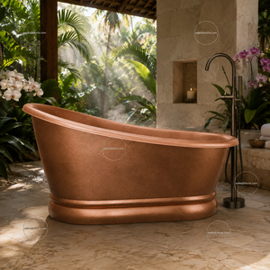 Bañera Ovalada de Cobre Sólido Forjada a Mano, Estilo Moderno Antiguo, Independiente, Divris DRC-7310 - Product Image 5