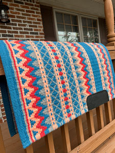 Manta de sillín occidental de lana hecha a mano para Trail Ranch y sesiones diarias de equitación Diseño de tejido grueso con forro de polialgodón - Product Image 2