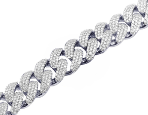 Cadena de eslabones cubanos de plata de ley S925 de alta calidad Iced Out Hip Hop Moissanite Diamond Jewelry para hombres Party Wear - Product Image 3