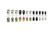 HYC-DY-542 Halloween Dark Witch Bat Pumpkin Lantern Press on Nails Réutilisables Couverture Complète Faux Ongles 24 Pièces