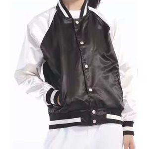 Offre spéciale de bonne qualité Bomber de baseball en cuir avec logo brodé personnalisé veste universitaire en cuir pour hommes - Product Image 4