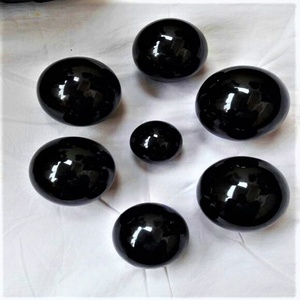 Obsidienne noire sphère boule pierre précieuse amour Style décoration de la maison figurine polie | Jilani pour - Product Image 2