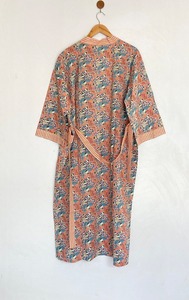 Cotton Kimono Robe Dressing Gown Block Print <b>Bridesmaid</b> Robe Summer Nightwear <b>Dress</b> One Size - Product Image 6