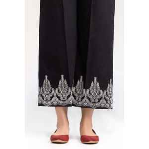 Pantalones Casuales de Seda Cruda con Estampado Negro de Cintura Alta para Niñas, Transpirables, de Crepé y Lona, Modelo TR-22-123 para Verano - Product Image 3