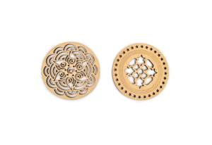 Juego de posavasos de madera con grabado láser y flor de loto, diseño de Arte de Mandala, 4 y 6 unidades, grabado y corte láser de madera MDF, arte personalizado - Product Image 5