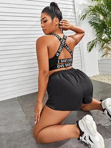 Sujetador deportivo OEM personalizable de alta calidad para mujer, ropa deportiva para gimnasio sin espalda, último diseño de sujetador de Yoga con estampado XS XL - Product Image 6