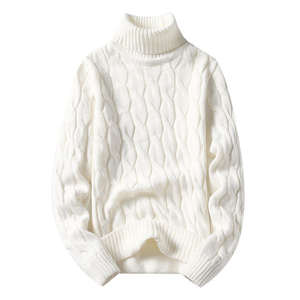 Pull à col roulé pour hommes 100% coton Premium doux tricoté pull chaud léger élégant confortable durable hiver - Product Image 5