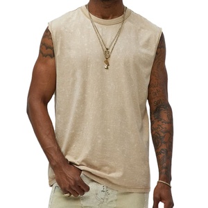 Fabricant OEM en gros de gilets streetwear tendance, coupe longue, col rond, design délavé, ample, oversize, vintage, respirant, tricoté - Product Image 4