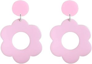 Pendientes de aro de resina acrílica con diseño de hoja chapada en oro para mujer, joyería de oreja clásica Simple y exagerada para fiestas - Product Image 2