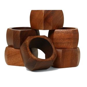 ผ้าเช็ดปากที่มีคุณภาพสูงแหวนผ้าเช็ดปากไม้กุหลาบใหม่สำหรับโรงแรมชุดโต๊ะตกแต่งด้วยงานฝีมือ HF - Product Image 2