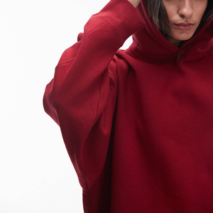 Sudadera con Capucha Extra Grande para Mujer, OEM/ODM, 100% Algodón, Ligera, Sólida, Transpirable, con Logotipo Personalizado - Product Image 2