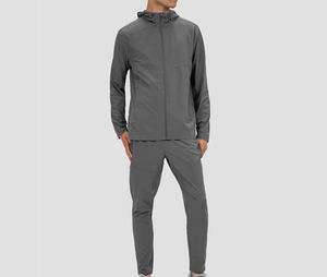 ชุดกีฬากันลมไนลอนแถบสะท้อนแสงสำหรับยิมชุดวอร์มสำหรับทุกเพศ - Product Image 1