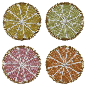 Handcrafted Beaded Coaster in Gold and Black Geometric Round Design for Decorative <b>Table</b> <b>Protection</b> - Product Image 6