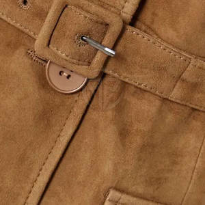 Manteau d'hiver élégant en cuir véritable, texture et confort de qualité supérieure, écologique, coupe-vent, toucher doux, aspect poli - Product Image 6