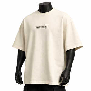 T-shirt en jersey 100% coton pour jeunes hommes, coupe classique, manches courtes, col rond, décontracté, respirant, 180g - Product Image 2