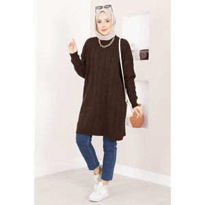 เสื้อคลุมไหมพรมลายบาคลาวาสีน้ำตาลลำลองสำหรับฤดูใบไม้ร่วง - Product Image 1