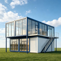 Maison Conteneur Préfabriquée Moderne en Gros, Prête à Assembler, Emballage Plat, Anti-Rouille, Résistante au Vent, Idéale pour Chambre et Usage Commercial