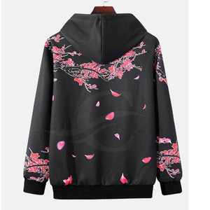 Sudadera con capucha de manga larga de invierno con cordón de bloque de color de lana francesa de gran tamaño para hombre - Product Image 2