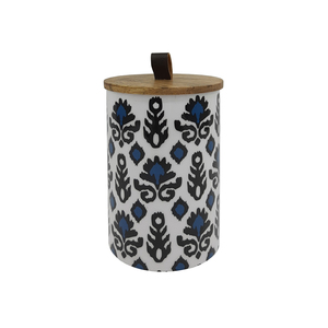 Modern Design <b>Brown</b> Finished Wooden Round Shape <b>Storage</b> <b>Box</b> With White Metal Lid Kitchenware Tabletop <b>Storage</b> <b>Box</b> - Product Image 4
