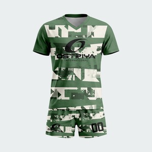 New Arrival Best High Quality Heat-Transfer Breathable Quick Dry V-neck Unisex Soccer Uniform 100% Polyester Short Sleeve Solid - Product Image 4