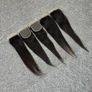 Extensiones de cabello humano liso natural con cierre Pelucas de cierre para mujeres negras - Product Image 4