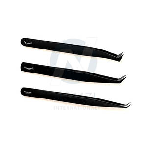 2024 Logo personnalisé impression en acier inoxydable noir Volume pointu pince à cils outil d'extension de cils durable - Product Image 1