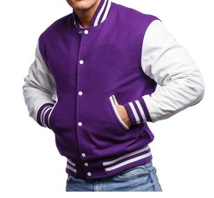 Chaquetas universitarias con logotipo personalizado para hombre de talla grande chaquetas universitarias con cuello levantado de lona chaquetas universitarias con letras en blanco al por mayor - Product Image 5