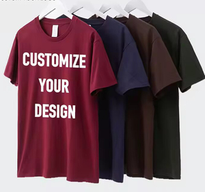 T-shirts en coton tricoté longs personnalisables avec logo, coupe décontractée, vêtements de sport pour hommes, haute qualité, respirants, unisexe - Product Image 1