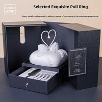 Boîte en papier rigide de luxe personnalisée à deux portes, style français, pour gâteau d'anniversaire, avec ouverture fendue, emballage alimentaire de qualité supérieure