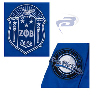 เสื้อฮอกกี้ Zeta Phi Beta Sorority ปี 1920 แบบยูนิเซ็กซ์ สีน้ำเงิน Legacy ป้องกันลม ลายปะติด ปักตราสัญลักษณ์กรีก เสื้อสำหรับการเล่นกีฬา - Product Image 3