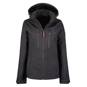 Veste Softshell à Capuche pour Femme, Col Montant Zippé, Vêtement de Voyage, Personnalisable, Coupe-Vent, Confortable et Respirante, Vente en Gros - Product Image 2