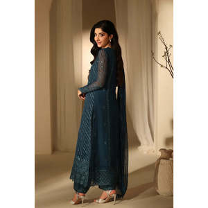 Conjuntos de Traje de Chifón Bordado de Lujo para Mujer Azure Euphoria LUXE 2026 Edit-TC-1637 - Product Image 4