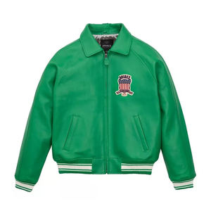 Chaquetas de hombre, chaqueta de bombardero de cuero con Forro cálido, chaqueta de avirex estilo OEM ODM con cierre de cremallera a la moda para hombre - Product Image 1