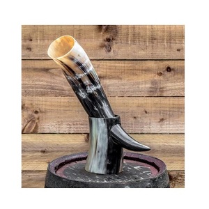 Soporte de Cuerno Animal Estilo Vikingo, Artesanía India Natural Hecha a Mano de Primera Calidad, Gran Capacidad, Pulido, Decoración para el Hogar - Product Image 6