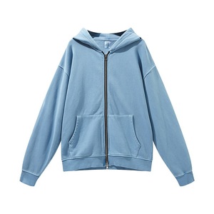 Sweat-shirt à capuche personnalisé pour homme, style streetwear décontracté, en tissu épais, délavé à l'acide, avec motif imprimé, vintage, hiver, logo personnalisé - Product Image 2